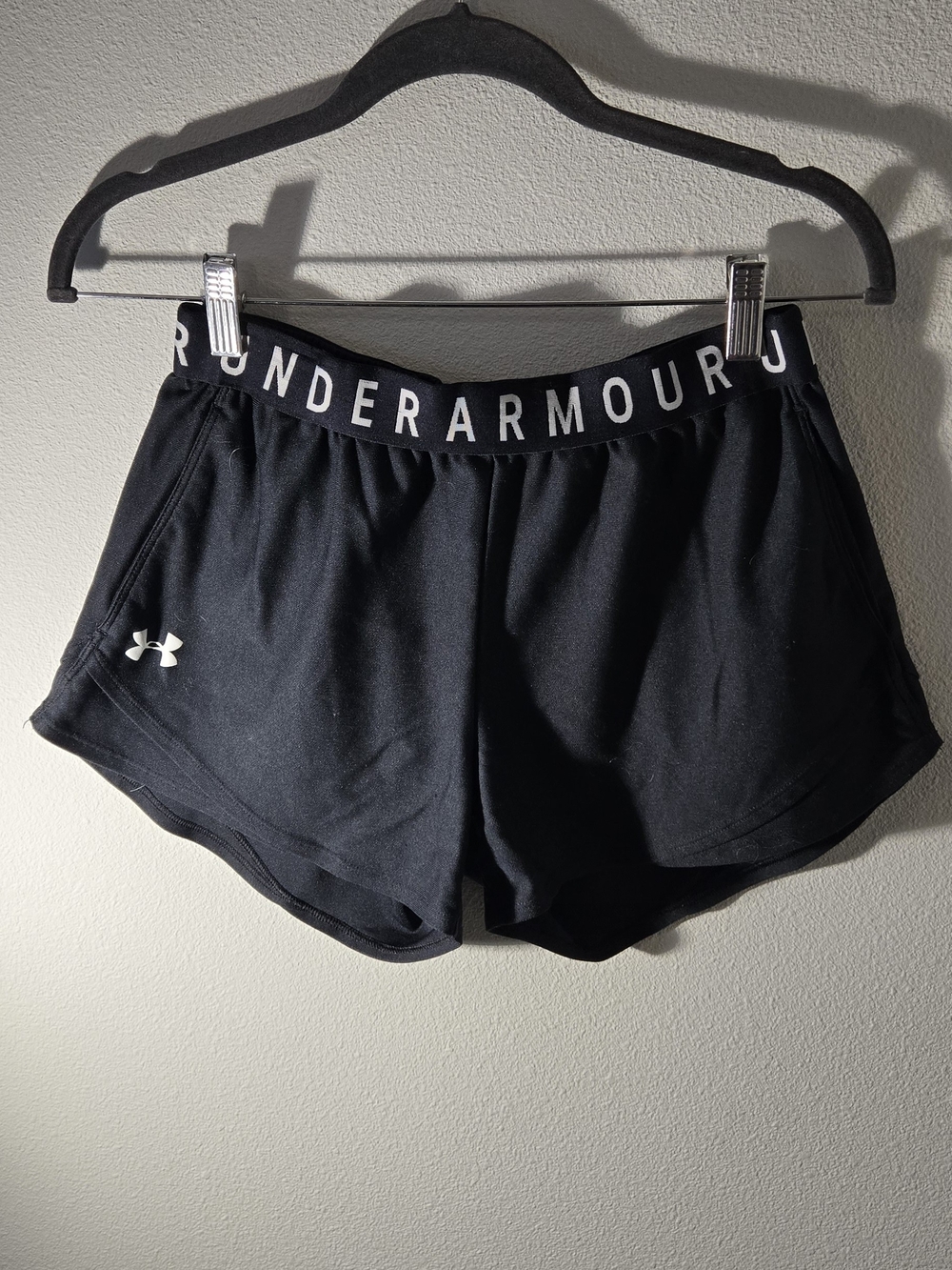 Under Armour Women’s Black Athletic Performance Shorts with Logo Waistband